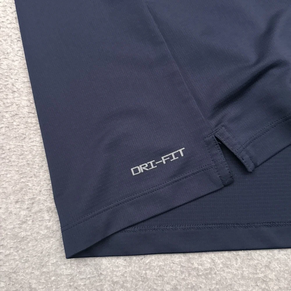 Nike Dri-Fit Polo Shirt Men's Medium Navy Blue Performance‎ Stretch Golf CMU